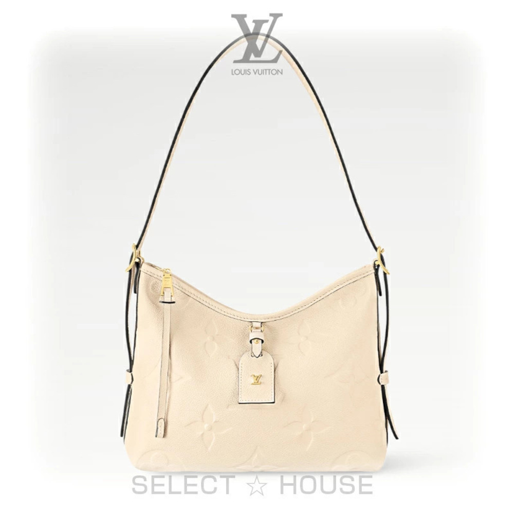 Louis Vuitton CarryAll Monogram Empreinte Leather Hobo Shoulder Bag Gold
